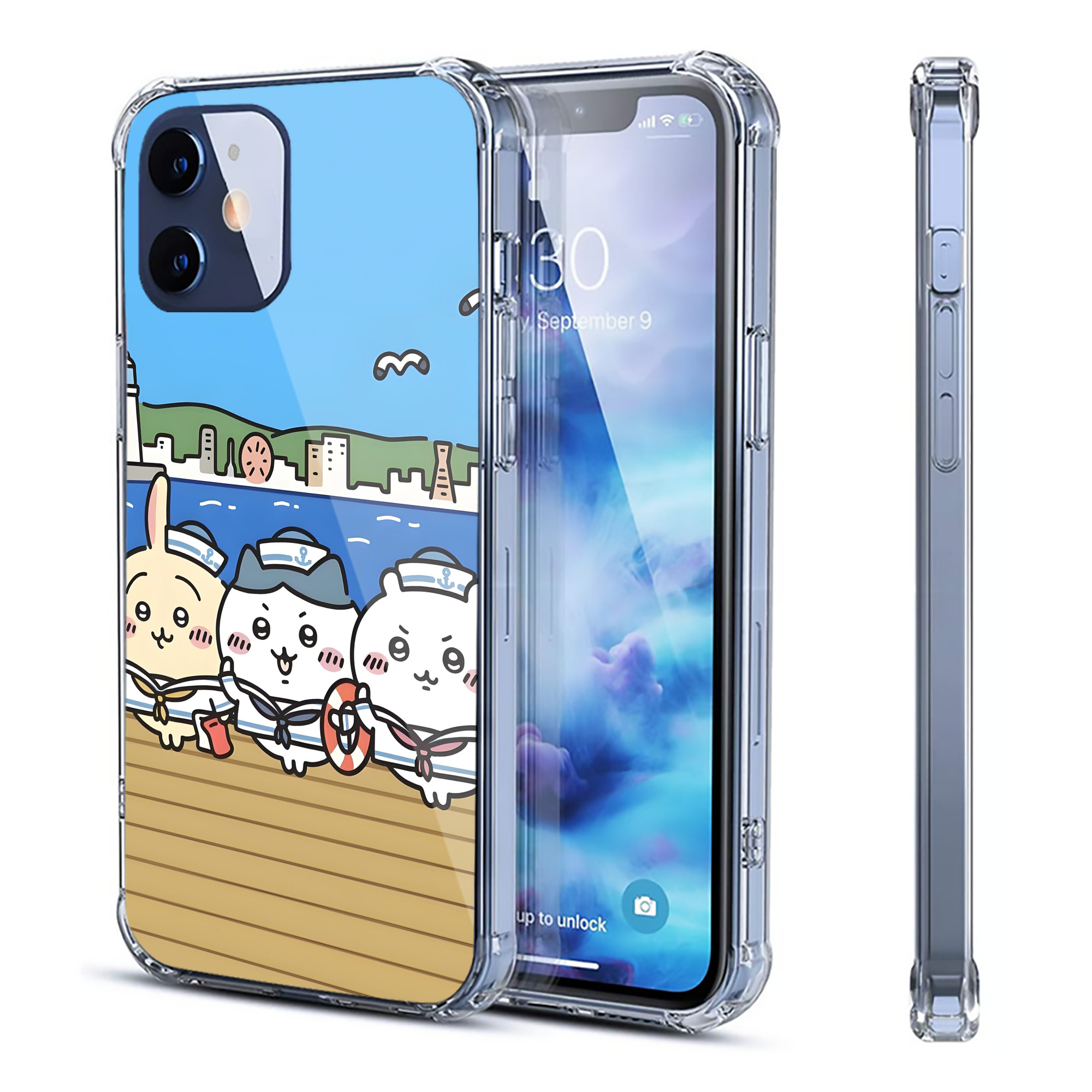 （画像用） ちいかわ Chii-kawa 【iPhone 12シリーズ対応】透明スマホケース（クリアソフトケース）